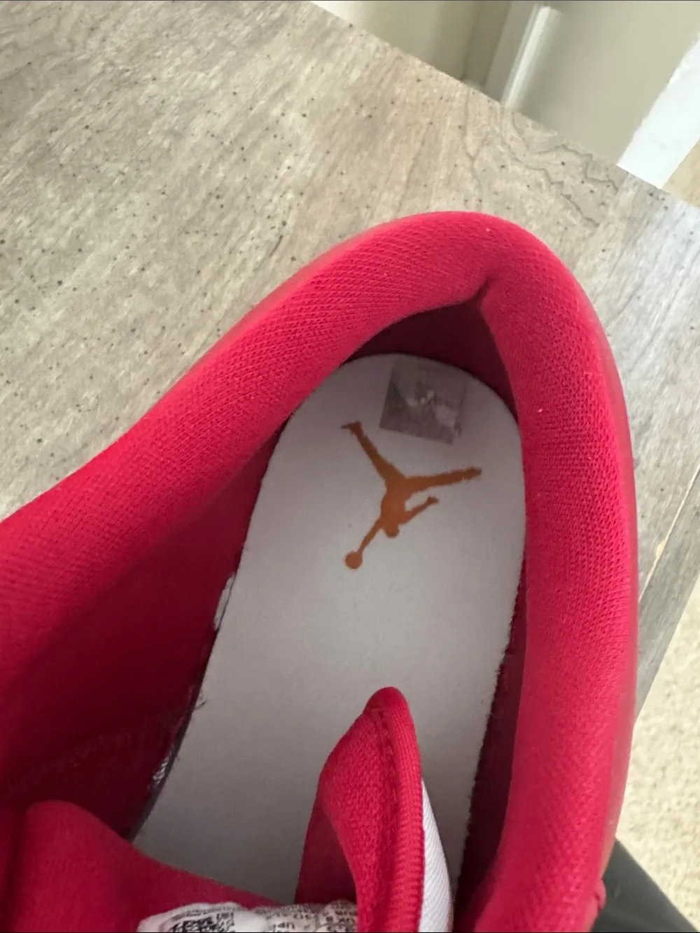 Jordan Red, White & Gold Low-Top Sneakers